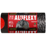 Worki na śmieci ALUFIX Aluflexy, z taśmą, LDPE, 60l, 10 szt., stalowe