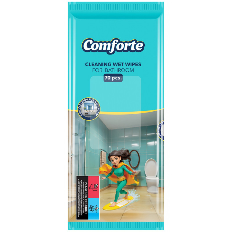 Chusteczki nawilżane COMFORTE, do łazienki, 70 szt.