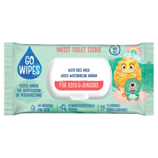 Papier toaletowy nawilżany GOWIPES, dla dzieci i młodzieży, z klapką, 44 szt.