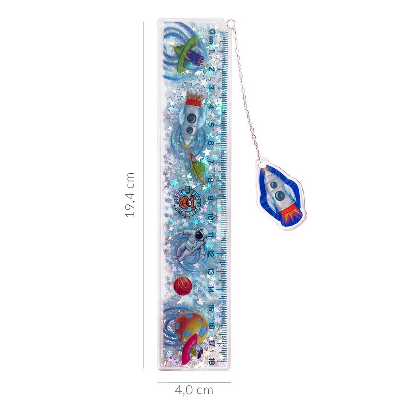 Linijka Galaxy 18 cm z zakładką do książki TRENDHA