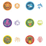 Stempel samotuszujący TRENDHAUS ZOO, mix kolorów