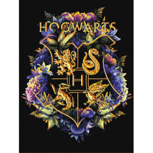 Malowanie po numerach IDEYKA, 30x40cm, metallic, Harry Potter - Herb Hogwartu, 1 szt.