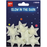 Naklejki świecące w ciemności APLI, małe gwiazdki, 12 szt.