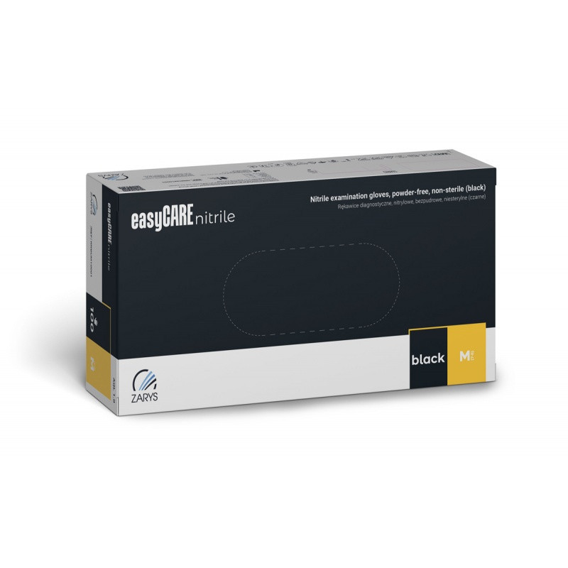 Rękawice nitrylowe, EASYCARE, 100 szt., rozmiar M, czarne