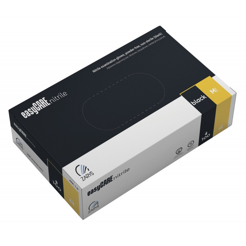 Rękawice nitrylowe, EASYCARE, 100 szt., rozmiar S, czarne