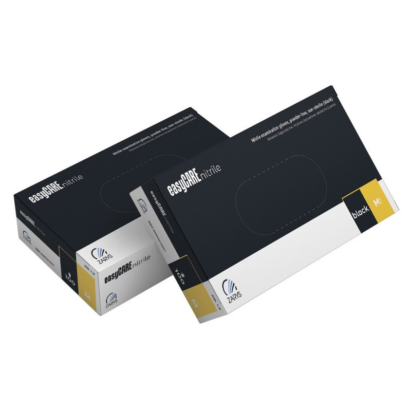 Rękawice nitrylowe, EASYCARE, 100 szt., rozmiar XL, czarne