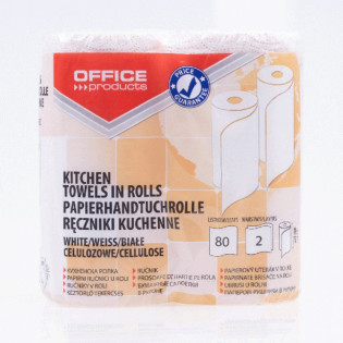 Ręczniki kuchenne celulozowe OFFICE PRODUCTS, 2-warstwowye, 80 listków, 2szt.