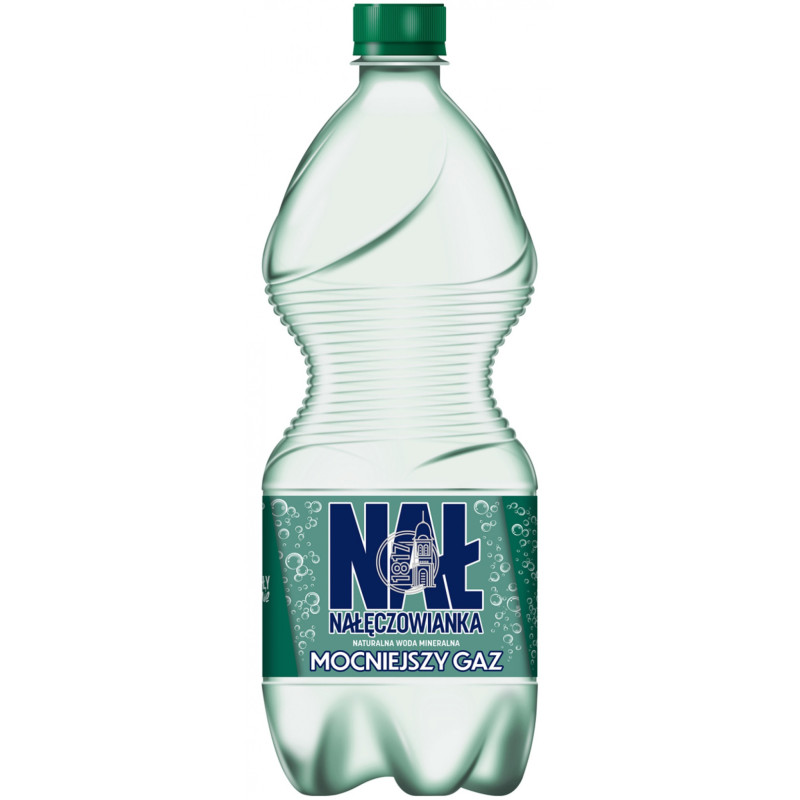 Woda mineralna NAŁĘCZOWIANKA, mocny gaz, 1l, kaucj