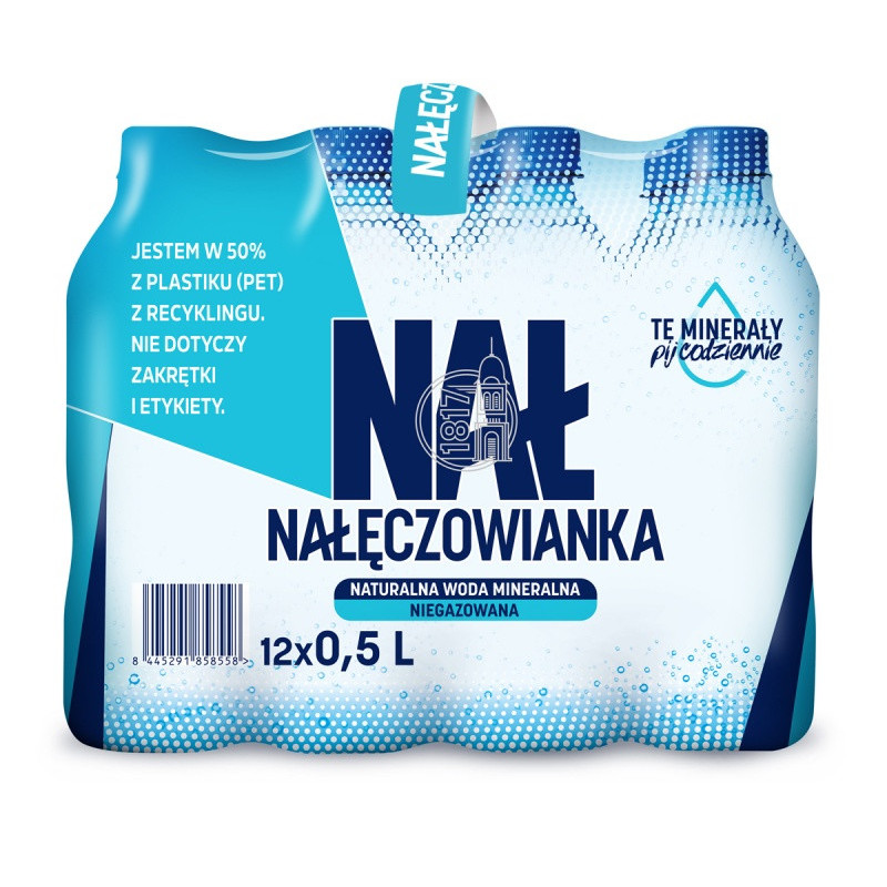 Woda mineralna NAŁĘCZOWIANKA, niegazowana, 0,5l, k