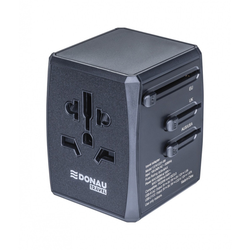 Adapter podróżny DONAU TRAVEL 904, czarny