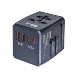 Adapter podróżny DONAU TRAVEL 904, czarny