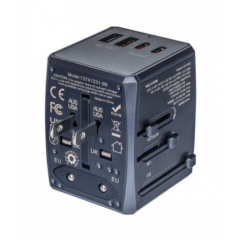 Adapter podróżny DONAU TRAVEL 904, czarny