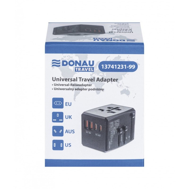 Adapter podróżny DONAU TRAVEL 904, czarny