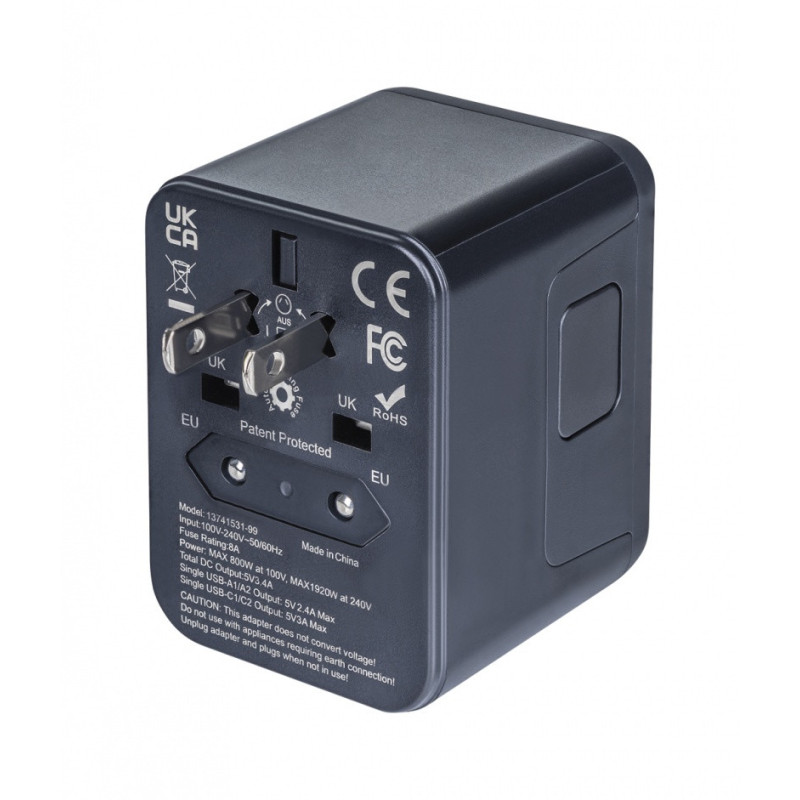 Adapter podróżny DONAU TRAVEL 521, czarny