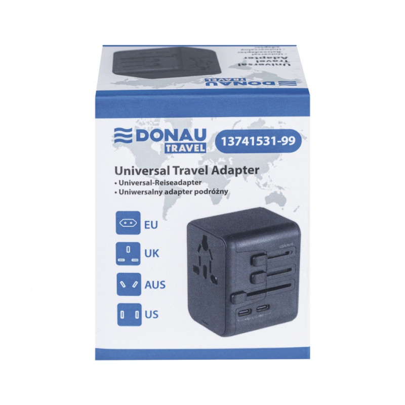 Adapter podróżny DONAU TRAVEL 521, czarny
