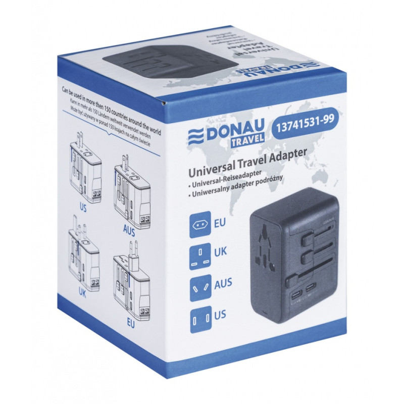 Adapter podróżny DONAU TRAVEL 521, czarny