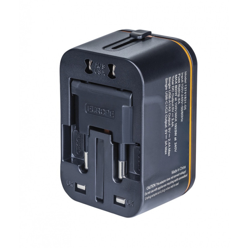 Adapter podróżny DONAU TRAVEL 205, czarny