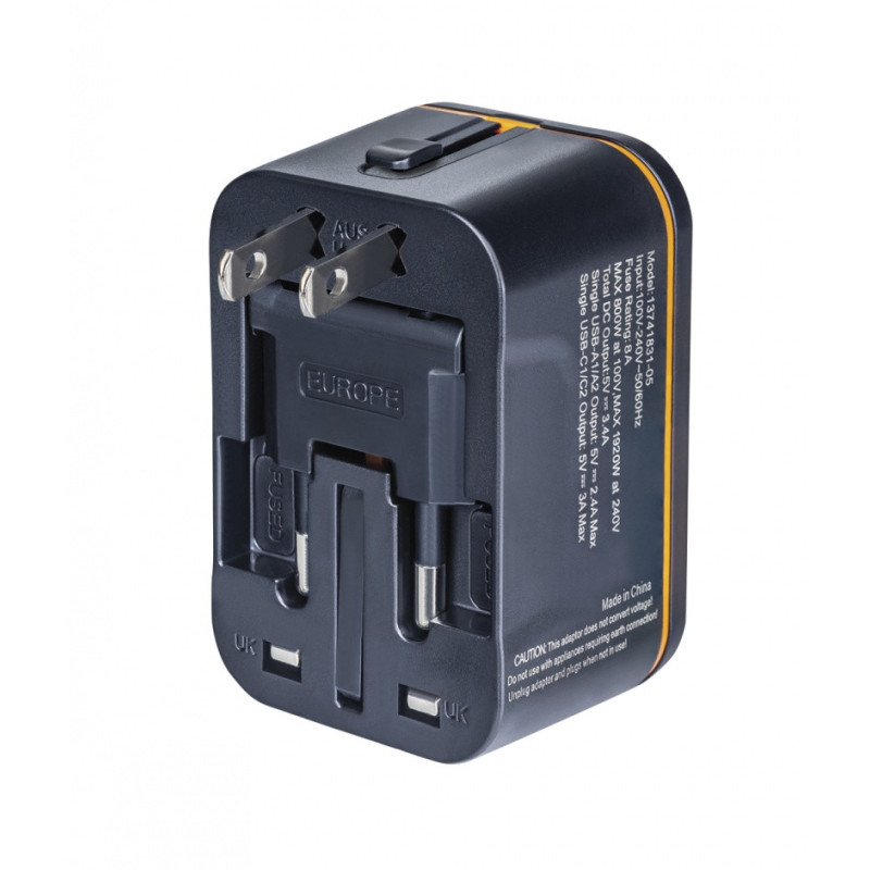 Adapter podróżny DONAU TRAVEL 205, czarny