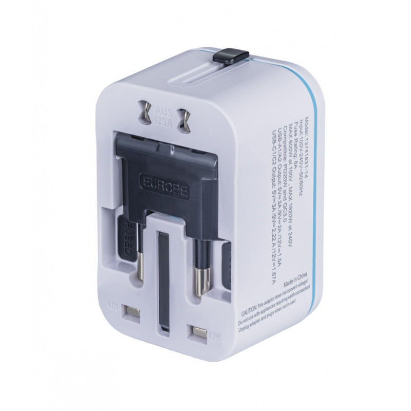 Adapter podróżny DONAU TRAVEL 205, biały