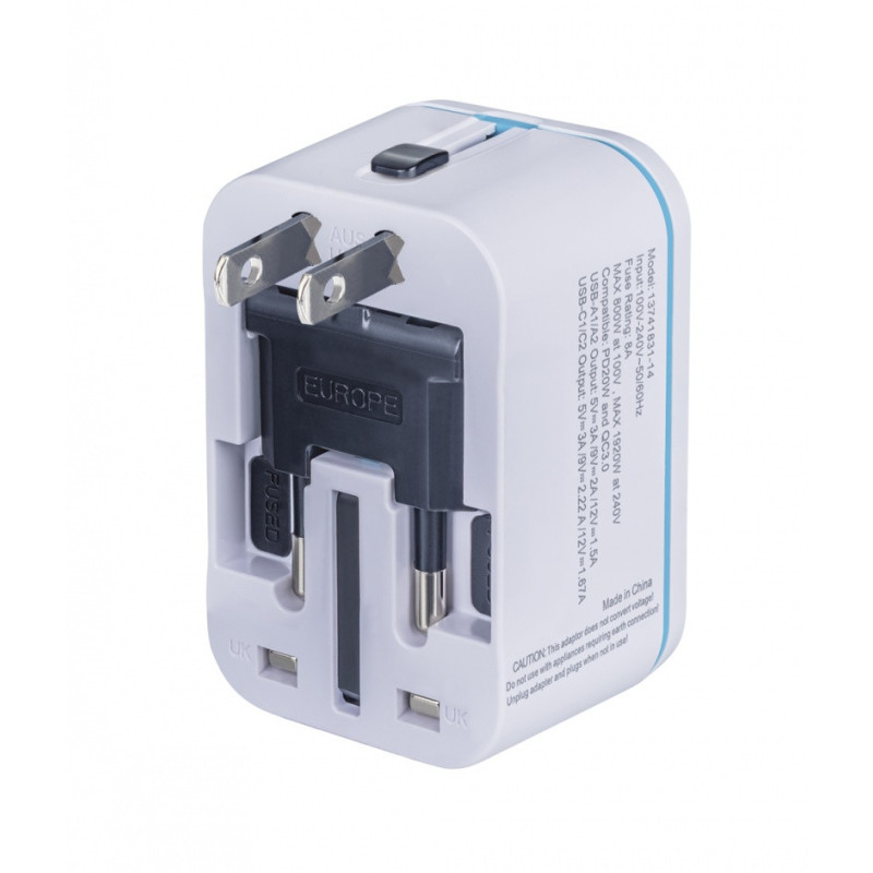 Adapter podróżny DONAU TRAVEL 205, biały