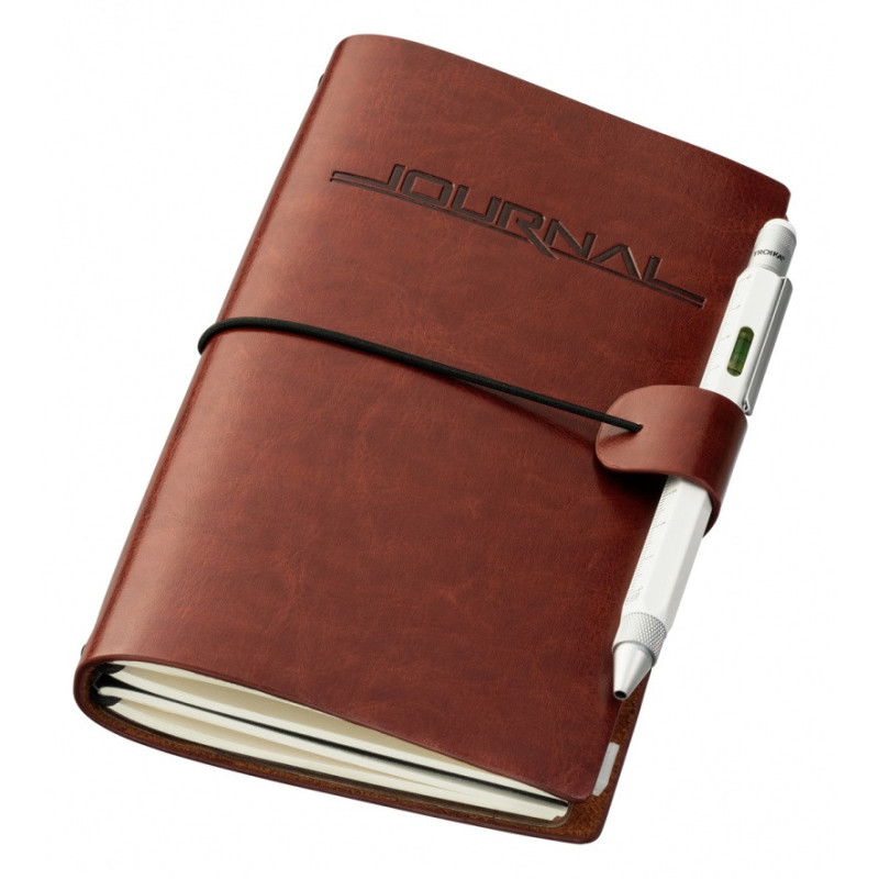 Notatnik TROIKA Travel Journal, brązowy