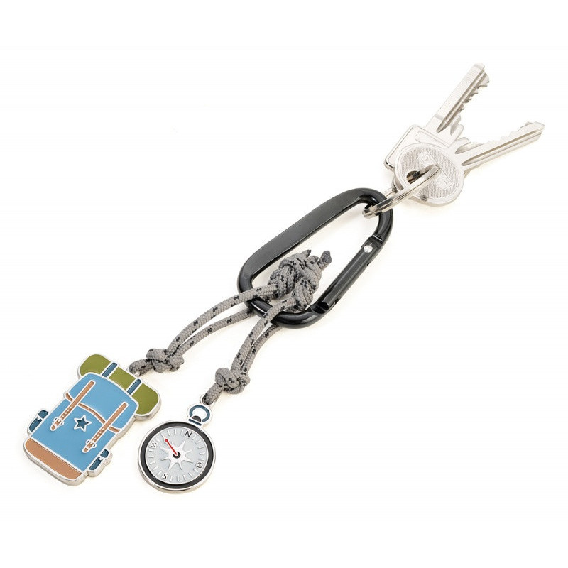 Brelok TROIKA Rucksack, karabińczyk, 2 charmsy, em