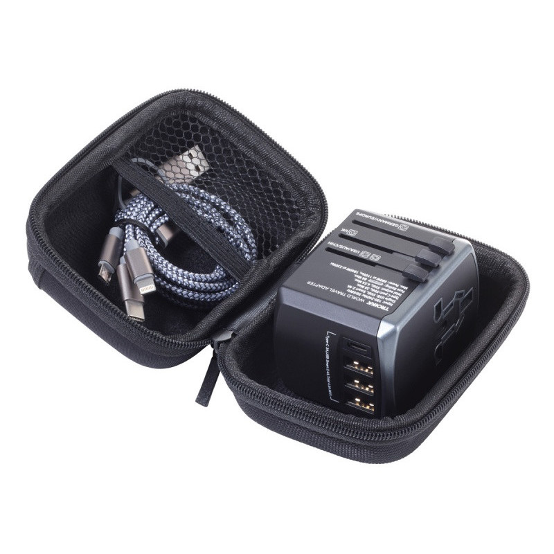 Adapter podróżny TROIKA World Travel, czarny