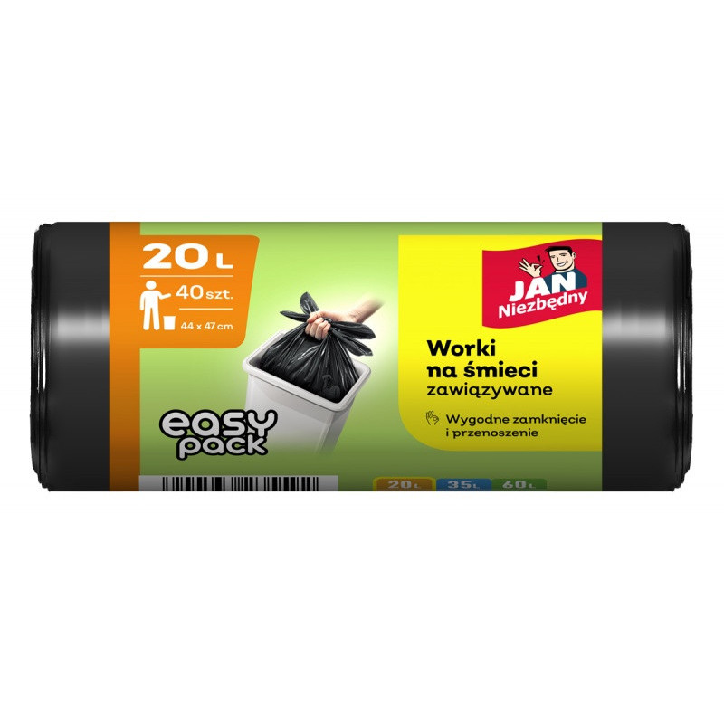 Worki na śmieci JAN NIEZBĘDNY HD Easy-Pack, 20l, 4