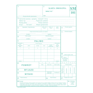 Karta drogowa A5, 80 kartek numerowane offset, 10-
