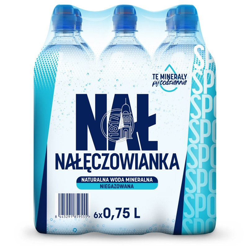 Woda mineralna NAŁĘCZOWIANKA, niegazowana, 0,75l, kaucja