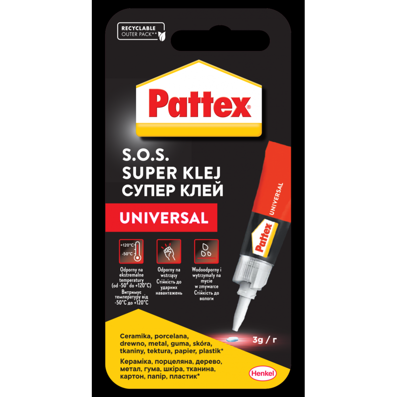 Klej uniwersalny SUPER PATTEX S.O.S., Ocean, 3g, t