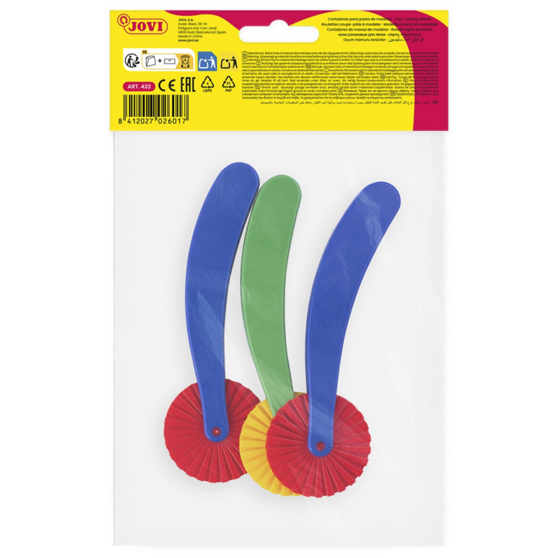 Wałki do modelowania JOVI, 3 szt., mix kształtów,