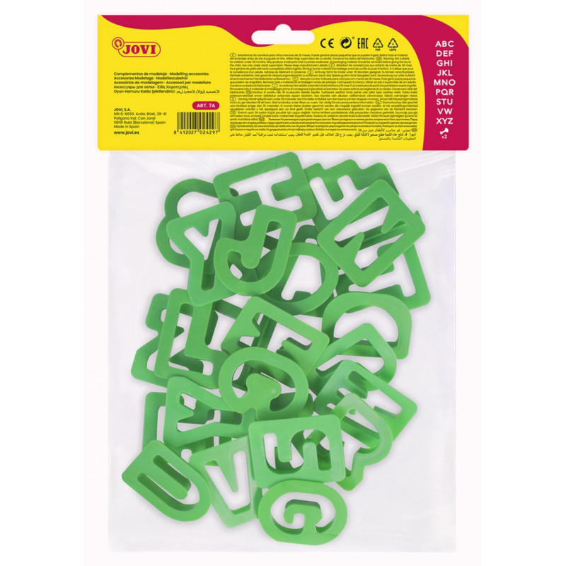 Akcesoria do modelowania JOVI Literki, 26 szt., zi