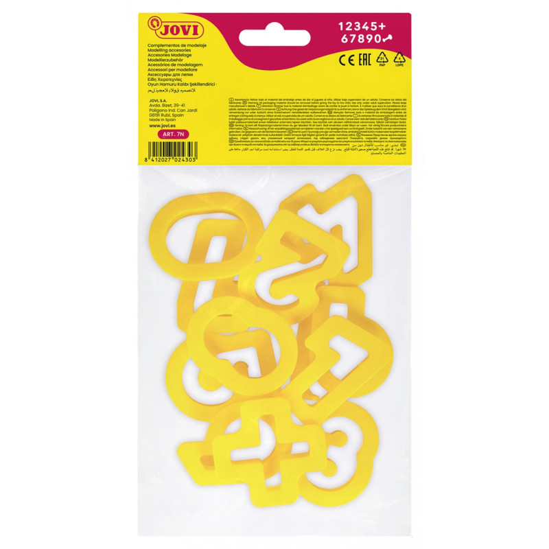 Akcesoria do modelowania JOVI Cyferki, 12 szt., żó
