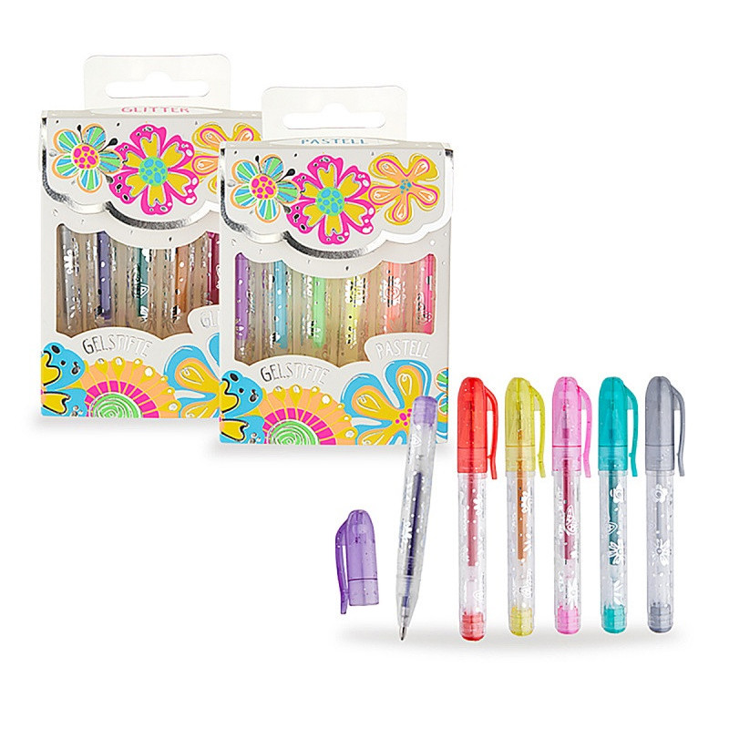 Mini długopisy żelowe TRENDHAUS GF-6, 6 szt., etui