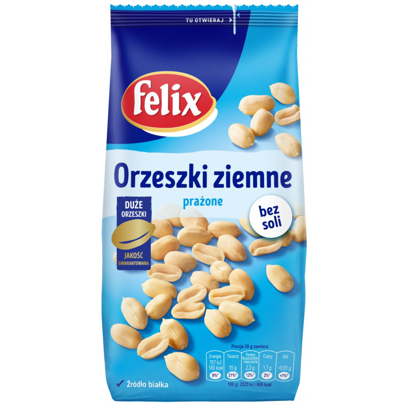 Orzeszki ziemne prażone FELIX, bez soli, puszka, 3