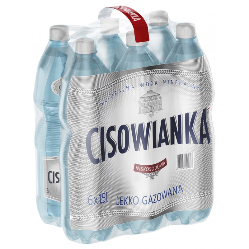 Woda Cisowianka, lekko-gazowana, butelka plastikow