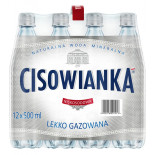 Woda Cisowianka, lekko-gazowana, butelka plastikowa, 0,5l, kaucja