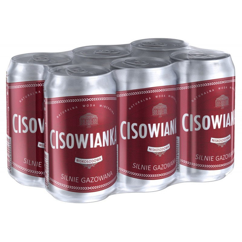 Woda Cisowianka, silnie-gazowana, puszka, 330ml