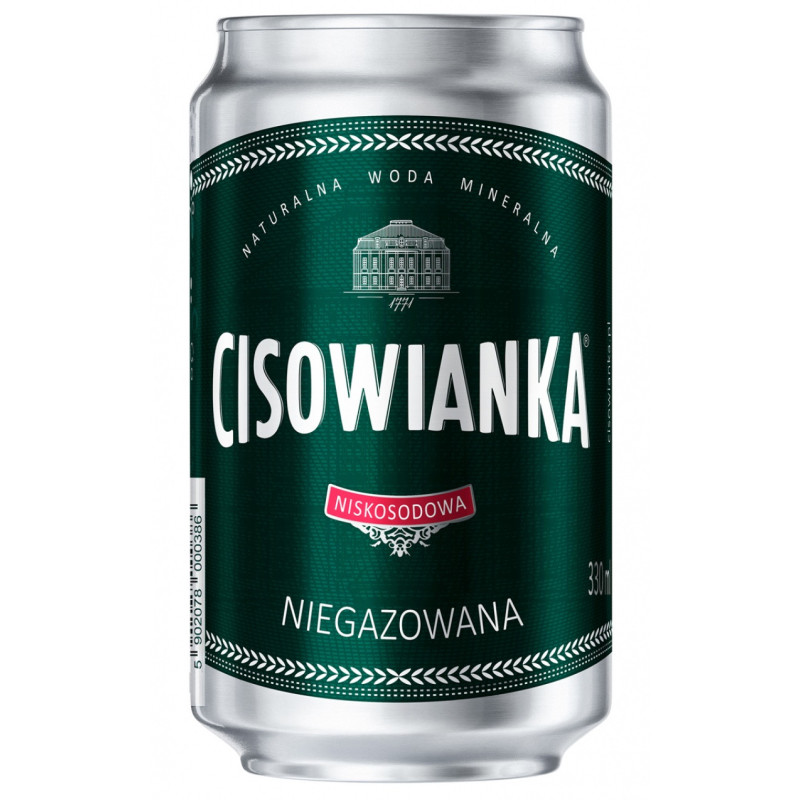 Woda Cisowianka, niegazowana, puszka, 330ml