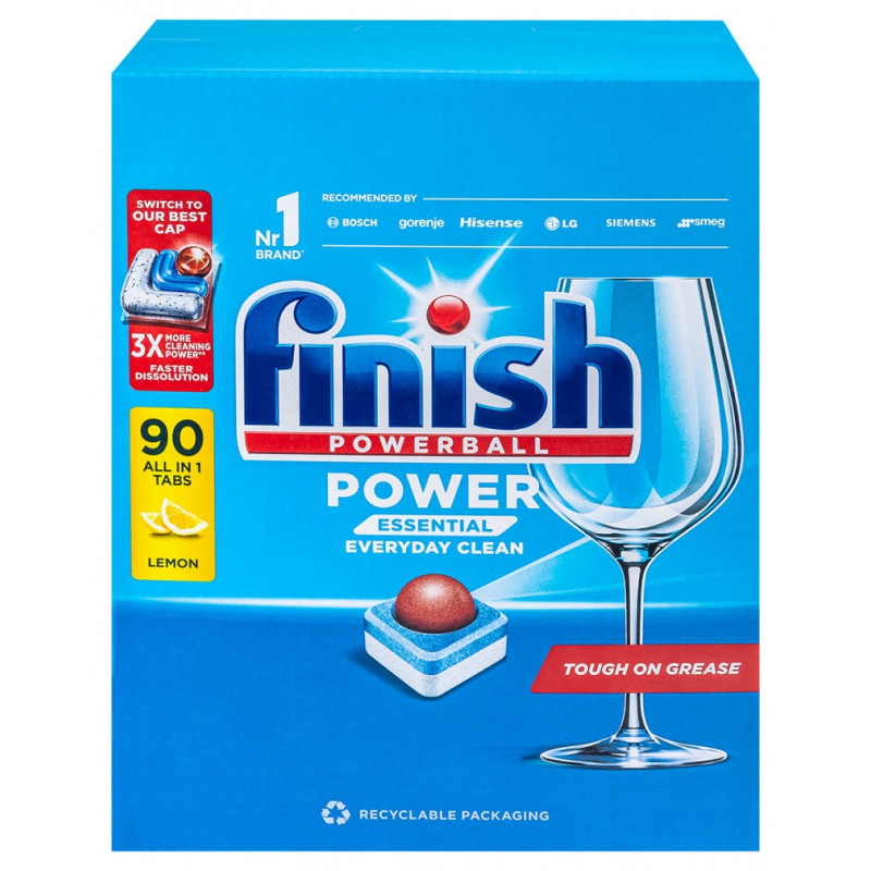 Tabletki do zmywarki FINISH Power Essential, 90szt., lemon
