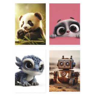 Zeszyt szkolny GIMBOO, A5, w 3 linie, 16 kart., 70gsm, mix wzorów