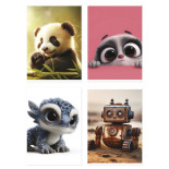 Zeszyt szkolny GIMBOO, A5, w 3 linie, 16 kart., 70gsm, mix wzorów