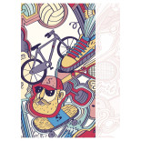 Zeszyt szkolny GIMBOO, A5, w kratkę, 32 kart., 70gsm, mix wzorów