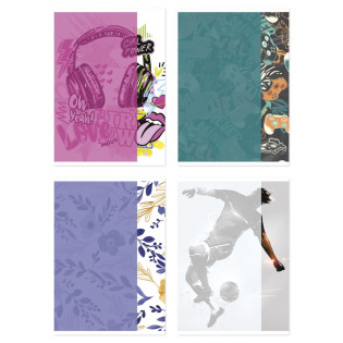 Zeszyt szkolny GIMBOO, A5, w kratkę, 60 kart., 70gsm, mix wzorów