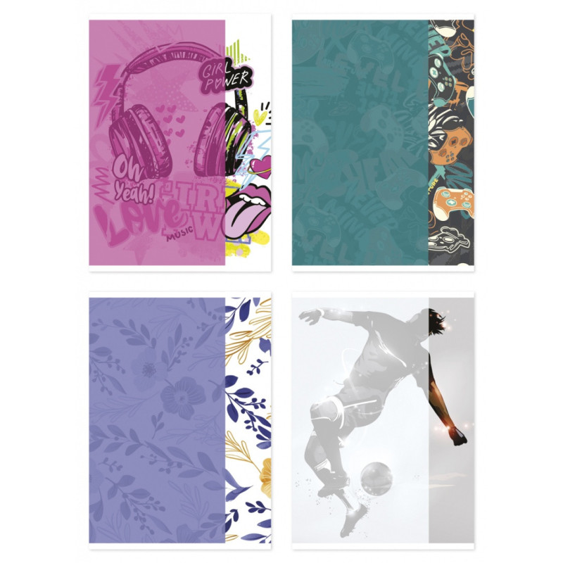 Zeszyt szkolny GIMBOO, A5, w kratkę, 60 kart., 70gsm, mix wzorów