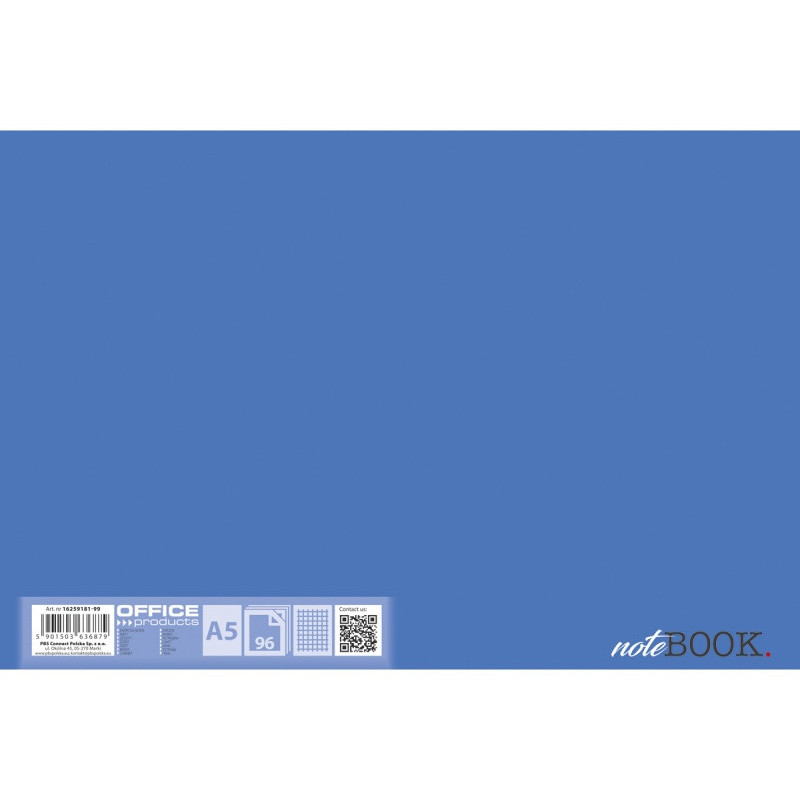 Zeszyt szkolny OFFICE PRODUCTS, A5, w kratkę, 96 kart., 60gsm, mix kolorów