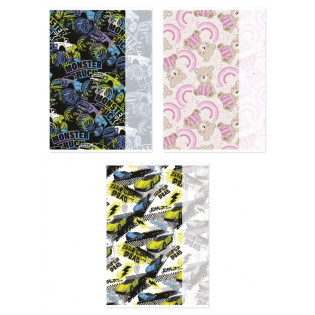 Zeszyt szkolny GIMBOO, A4, w 3 linie, 32 kart., 70gsm, mix wzorów