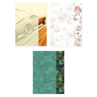 Zeszyt szkolny GIMBOO, A4, w linie, 60 kart., 70gsm, mix wzorów