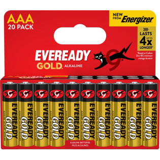 Bateria EVEREADY GOLD from ENERGIZER, AAA, LR03, 1,5V, DHP20 EU, 20 szt.